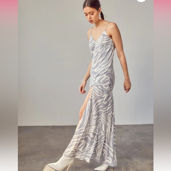 NEW Mustard Seed Zebra Print Maxi Dress, Size Small - Picture 5 of 10